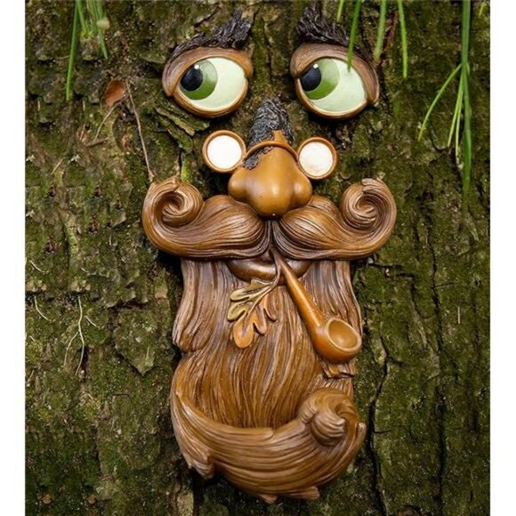 Tree Faces Decor Outdoor – Tree Hugger Yard Art Garden Decoration – Unique Bird - Picture 5 of 5